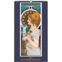 Merkloos Kunstkalender 2027 - Alfons Mucha - 33x60 cm