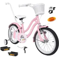 DaviBikes Molli – Kinderfiets – 16 inch – 1 versnelling – Terugtraprem – 95-110 cm – Roze – Meisje