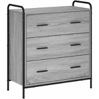 vidaXL Dressoir Grijs Sonoma 97 x 33 x 81 cm Bewerkt hout
