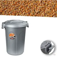 Stefanplast Afvalemmer - "Jerry" - Voerton - Prullenbak - Ton met deksel - 23 Liter - Zilver - Grijs