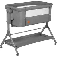 Lionelo Leonie Plus - Co-Sleeper 3 in 1 Wieg en Babybed – Kinderbed tot 9 kg – Hoogteverstelling in 6 Niveaus – Schommelfunctie – T25 Matras – Opbergmand – Wielen – Afneembare Hoezen