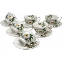 Queen Isabell Elegante Espressokopjes Set (6 stuks) met Schoteltjes - 80ml
