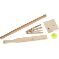 OUTDOOR PLAY slagbalset FSC met draagtas - houten kinderspel.