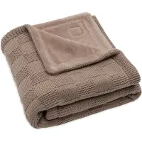 Jollein Baby Deken Wieg - 75x100cm - Box Knit - Milky Coffee/Velvet