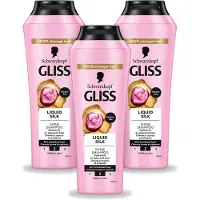 GLISS 3 x - Shampoo - Liquid Silk - Voor Glanzend en Zijdezacht Haar - 250 ml - Voordeelverpakking - 3 stuks