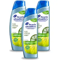 Head & shoulders 3 x - Anti-Roos Shampoo - Pure Intense - Oil Control - 250 ml - Voordeelverpakking - 3 stuks