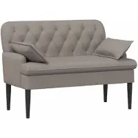 vidaXL Lovingseat met knoopge tuft Taupe 111 x 68 x 80 cm Stof