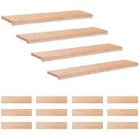 vidaXL Trapmatten 16 st Naturel 110 x 30 x 2 cm Massief beukenhout