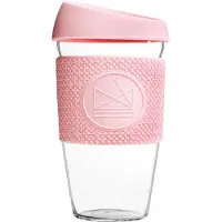Neon Kactus Koffieglas Flamingo 450 Ml Glas/siliconen Roze