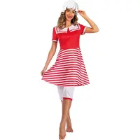 Amscan zwemjurk jaren 20 dames polyester rood/wit 3-delig