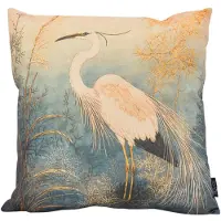 NOVÉE Sierkussen golden heron | 45x45 cm | katoen/linnen