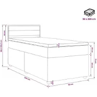 vidaXL Boxspringbed met matras en hoofdeinde, crème, 90 x 200 cm, stof