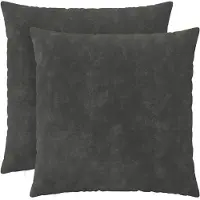 vidaXL Kussensloop 2 st HEERLEN Antraciet 60 x 60 cm Microfiber Fleece