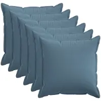 vidaXL - Kussensloop - 6 - pcs - HOUTEN - Jeans - Blauw - 80 - x - 80 - cm - Faux - Linnen