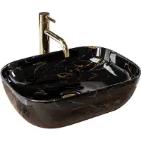 REA Opzetwastafel Belinda Black Marble Shiny