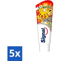 Signal 5 x - Pokémon - Tandpasta - Milde Munt Smaak - Anti-Tandsteen - Kinder 6+ Jaar - 75 ml - Voordeelverpakking - 5 stuks