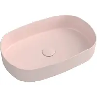 Isvea Infinity Oval Opbouwwastafel, 55x36cm, roze Salmon