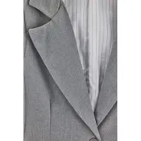 Trendyol Dames Grijs Effen Lang, Getailleerd Grote maten Blazers