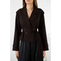 Trendyol TRENDYOLMİLLA Dames Bruin Effen Lang Regular fit Blazers