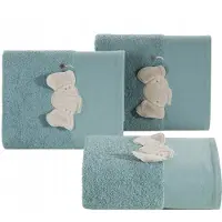 Eurofirany Baby59 Kinderbadjas Blauw 100x100 cm - Zacht Katoen