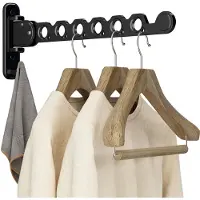 Famanu – Opvouwbaar droogrek voor kleding, wandmontage, zwart