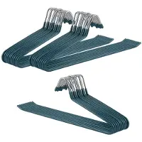 Famanu – 30 stuks broekhangers, ruimtebesparend, groen, metaal, broekhanger met open uiteinden en antislip coating, multifunctionele kleerhangers voor broeken, kleerhangers voor jeans, handdoeken