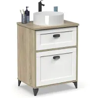OEM Onderkast voor wastafel, Toscane-stijl, inclusief wastafel, kleur: Cambrian/wit, afmetingen: 92x61x47 cm