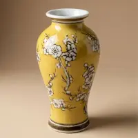 HD Collection Vaas Porselein Geel Ø9 ↑ 18 cm