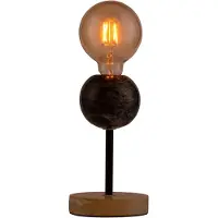Paulmann 48191 Pauleen, tafellamp "Marble Dream", maximaal 20 Watt, zwart, met elementen van hout en marmer, fitting E27