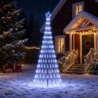 vidaXL LED kerstboom EKENAS 250 cm 290 LED's Blauw IJzer Zwart