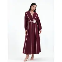 MSN Collection Gestrikt Gestreepte Maxi-jurk