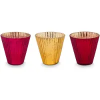 Pip studio Theelichthouder Glass Red 10 cm (Set van 3)
