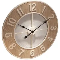 OEM Wandklok, diameter 60 cm, ronde vorm, wijzerweergave, geluidsloos uurwerk, materiaal: ijzer