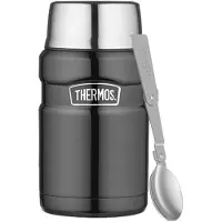 Thermos Voedselcontainer 710ml Donkergrijs met Opvouwbare Lepel