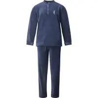 Gentlemen - warm heren huispak 114302 - fleece loungepak - donkerblauw - maat 3XL