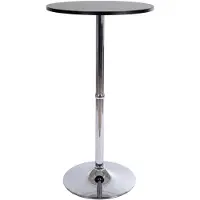 CLP Statafel rond Ø 60 cm - Bartafel met houten blad voor interieur en horeca zwart