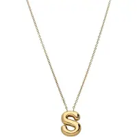 Lucardi Dames Stainless steel ketting met hanger letter voor dames - Ketting - Staal - Goudkleurig - 50 cm