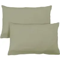 Matt & Rose Set Kussenslopen - Celadon Groen - (2x) 50 x 70 cm - Mousseline Katoen