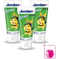Jordan 3 x - Junior - Tandpasta - 6-12 jaar - 50 ml - Bulkverpakking - Tandpasta voor kinderen - Douchemop - Tandpasta 6-12 jaar