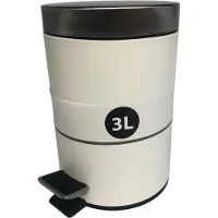 DAY Useful Everyday Afvalemmer - Pedaalemmer - Vuilnisbak - 3 Liter - RVS - Wit