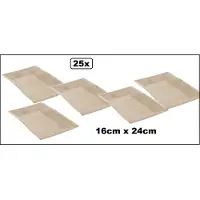 TakeAware 25x Palmblad borden 16cm x 24cm - rechthoek - bord eten diner kerst next generation palm 100% composteerbaar