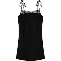 Esotiq Amethyst - Nachthemd - Zwart - Maat M - Kanten details van TENCEL