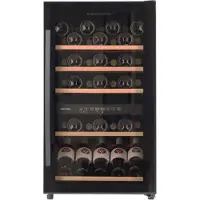 Wine Klima VDA-40 - Zwart - Greep - Wijnklimaatkast - Vrijstaand - 40 flessen - 2 zones
