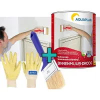 Aquaplan Binnenmuur-Droog – set – Transparante Waterdichte Muurcoating tegen Vocht – Ademend & Overschilderbaar – 0,75 l
