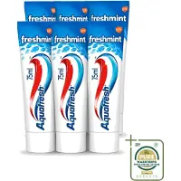 Aquafresh 6 x - Tandpasta - Freshmint 3-in-1 - Gezonde Tanden & Verfrissende Adem - 75 ml - Wasstrips - Tandpasta - Frisse Adem - Suikerzuurbescherming - Gaatjesbescherming - Tandvleesbescherming