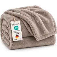Komfortec Fleece Deken - Met kasjmier gevoel - Plaid - Fleece Plaid - Fleece Dekens - Fleece Deken 150x200 cm – Super Zacht – Stone
