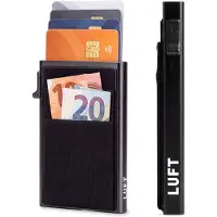 Luft Pasjeshouder voor 8 pasjes - Veilig - Uitschuifbaar - RFID bescherming - Wallet Kaarthouder - Portemonnee - Card Holder - Heren - Voor mannen en vrouwen - Pasjes houders - Zwart