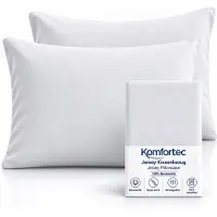 Komfortec Set van 2 Premium Jersey Kussenslopen 40x60 cm - Superzachte Kussenhoes – 100% Katoen – 150 g/m² - Wit