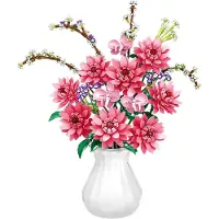 WOMA Dahlia Bloemenboeket Bouwset – 1796 Bouwstenen – Botanical Flowers – Kunstbloemen Modelbouw – Bouwpakket voor Volwassenen en Kinderen