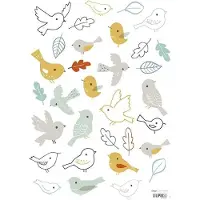 Lilipinso S0697, Vinyl, Meerkleurig, Dierenpatroon, Vogel, Mat, Muur
